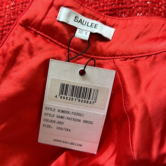NWT Sau Lee Natasha Cap Sleeve Minidress Red size 0 - Picture 11 of 11